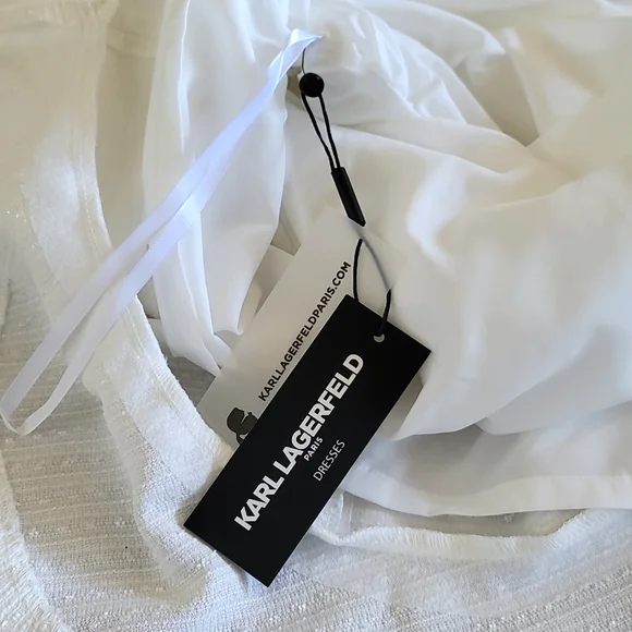 NEW/Karl Lagerfeld Paris/White dress/Size 4 - Picture 9 of 10